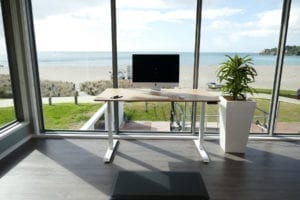 standing desk at beachside office