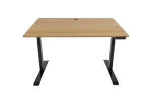 small bamboo desk with black frame