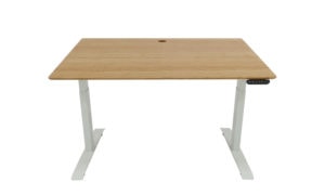 small bamboo desk with white frame