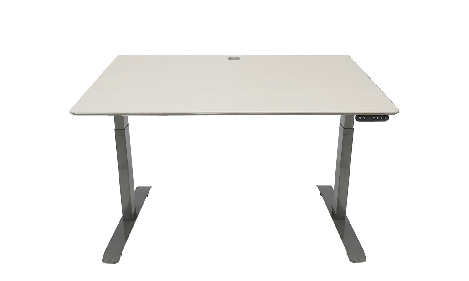 whitewash standing desk with steel frame