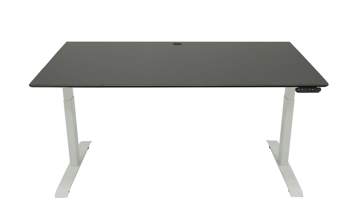 medium black desk with white frame