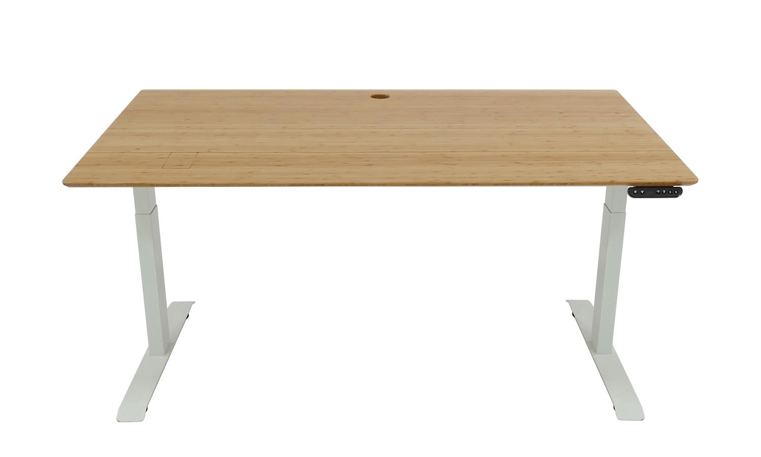medium bamboo desk with white frame